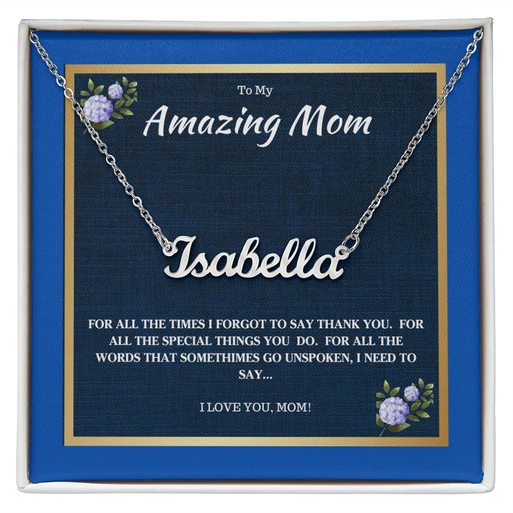 My Amazing Mom | Custom Name Necklace | Birthday, Wedding, Graduation, All Gifts