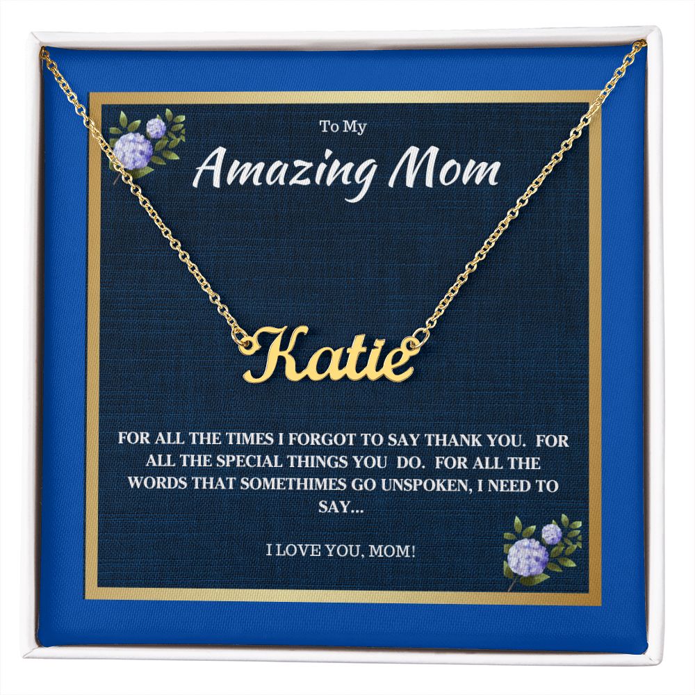 My Amazing Mom | Custom Name Necklace | Birthday, Wedding, Graduation, All Gifts