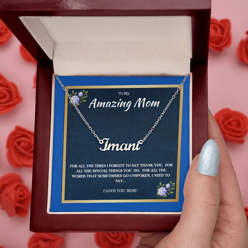 My Amazing Mom | Custom Name Necklace | Birthday, Wedding, Graduation, All Gifts